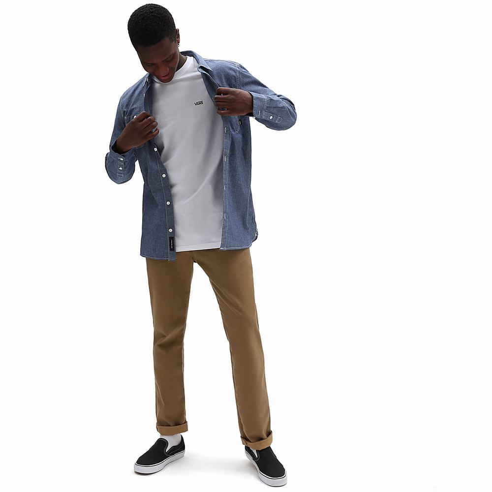Vans Carlow Long Sleeve Kosele Panske Modre | OY6795213