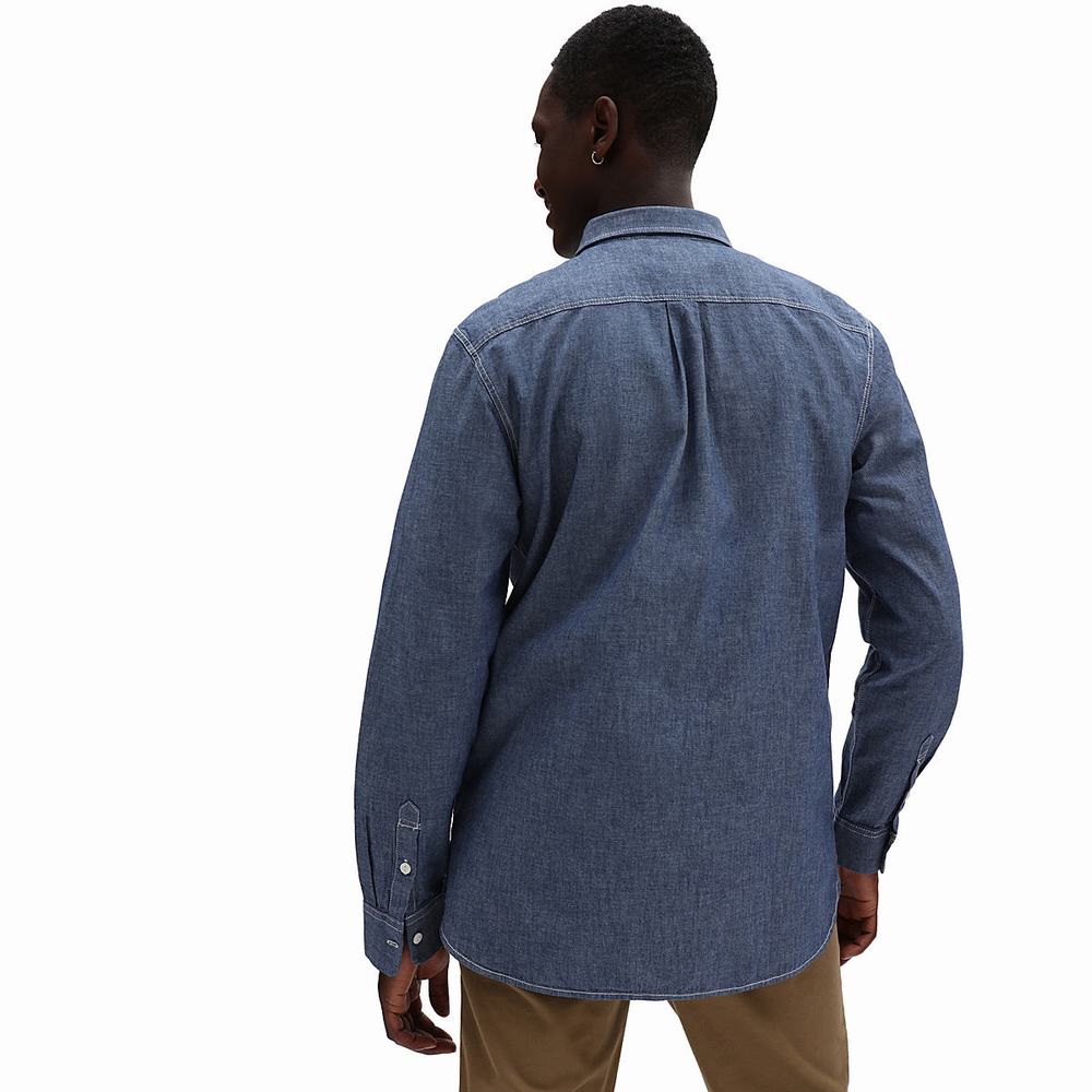 Vans Carlow Long Sleeve Kosele Panske Modre | OY6795213