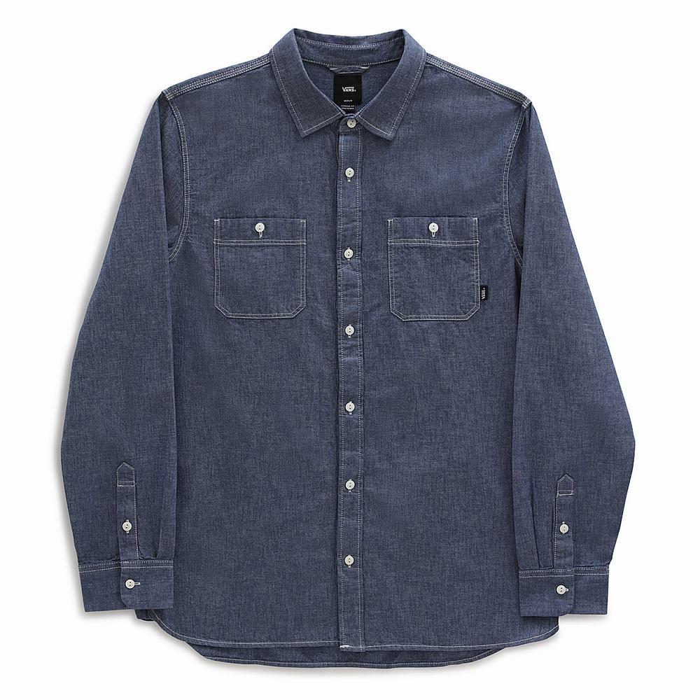 Vans Carlow Long Sleeve Kosele Panske Modre | OY6795213