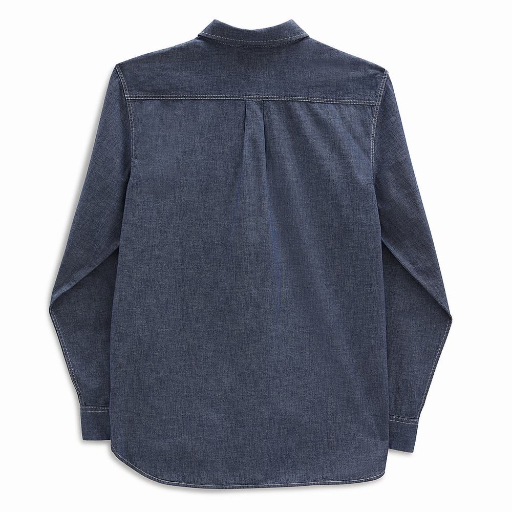 Vans Carlow Long Sleeve Kosele Panske Modre | OY6795213