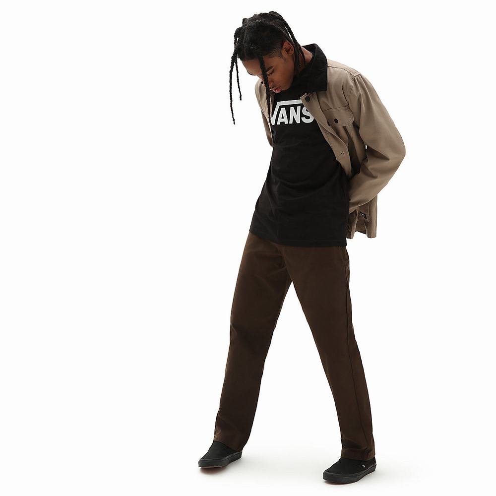 Vans Classic Long Sleeve Tricko Panske Čierne/Biele | YV6532489