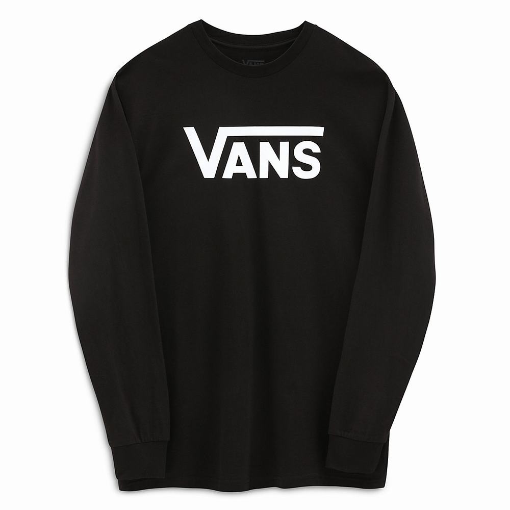 Vans Classic Long Sleeve Tricko Panske Čierne/Biele | YV6532489