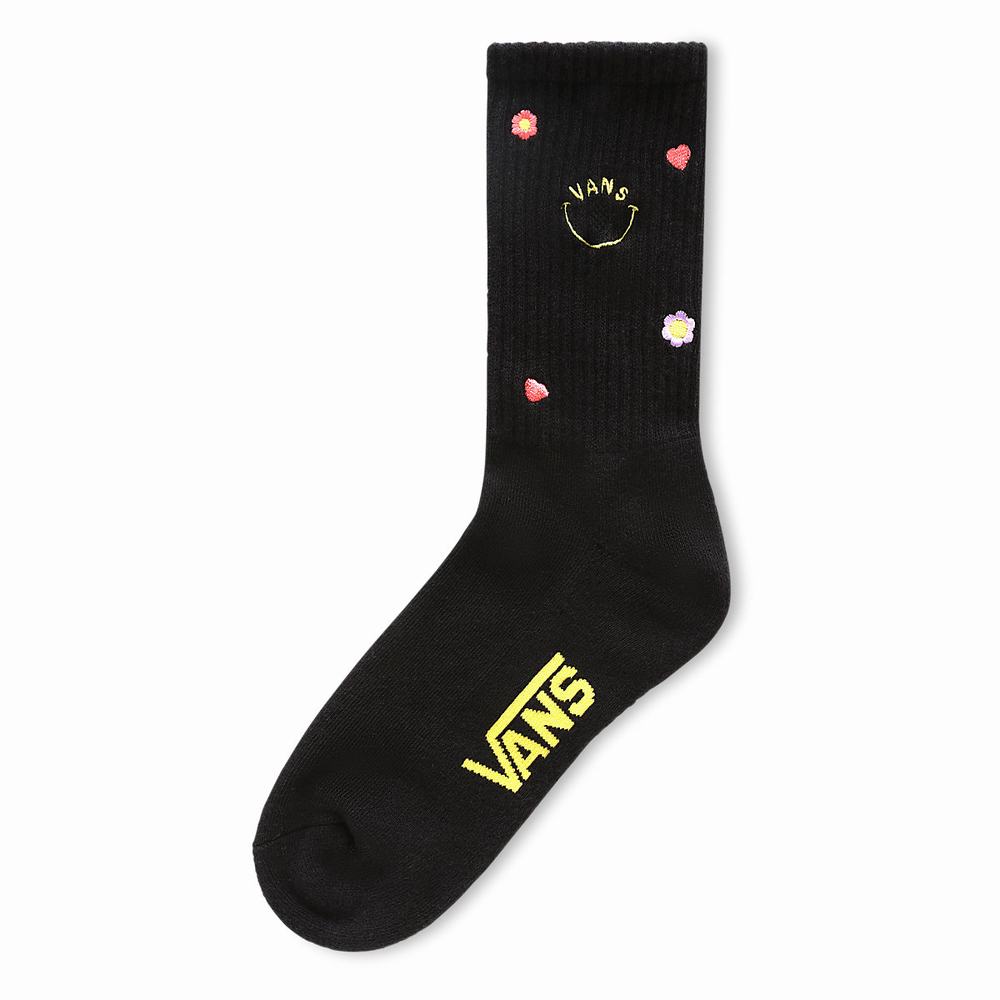 Vans Embroidered Crew (1 pair) Ponozky Damske Čierne | PA5742096