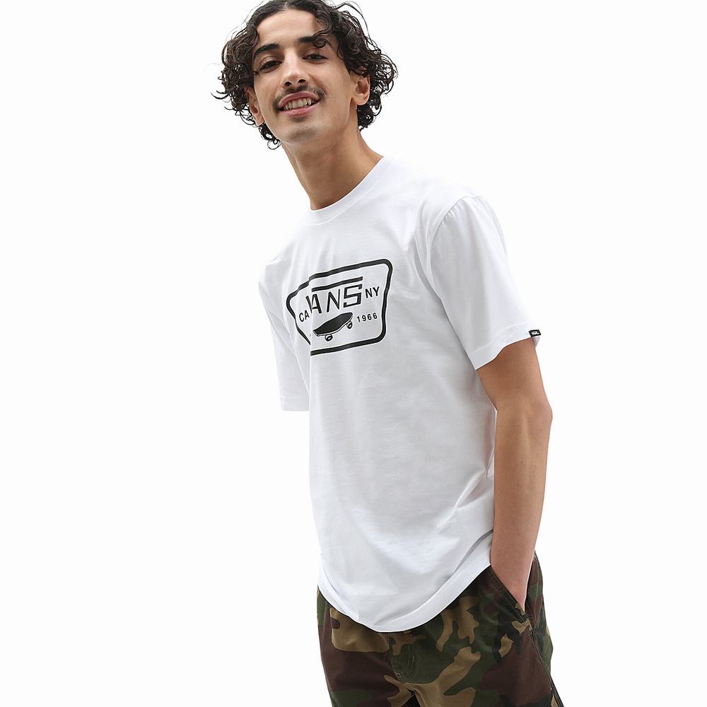 Vans Full Patch Tricko Panske Biele | FK7154309