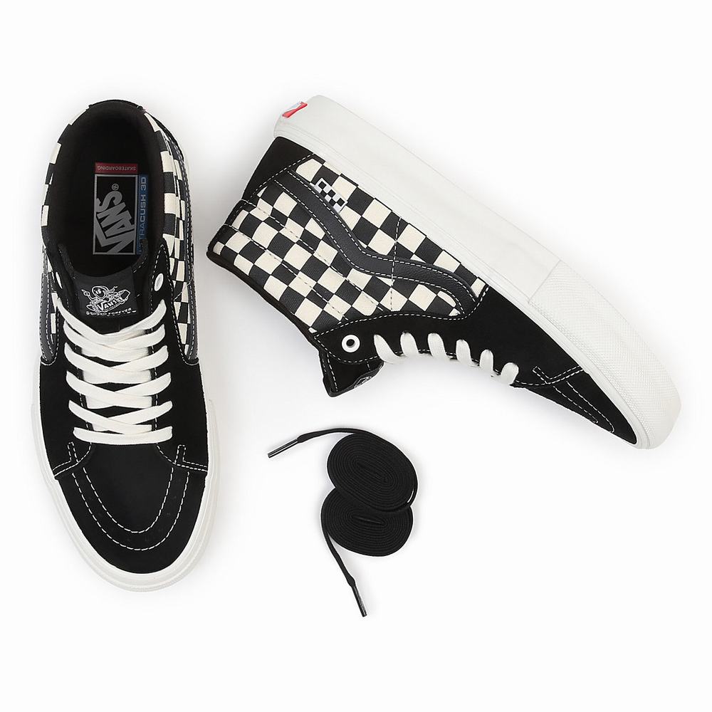 Vans Grosso Mid Skate Topanky Panske Čierne/Biele | KZ2053981