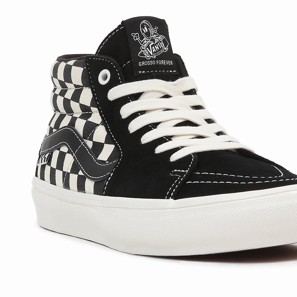 Vans Grosso Mid Skate Topanky Panske Čierne/Biele | KZ2053981