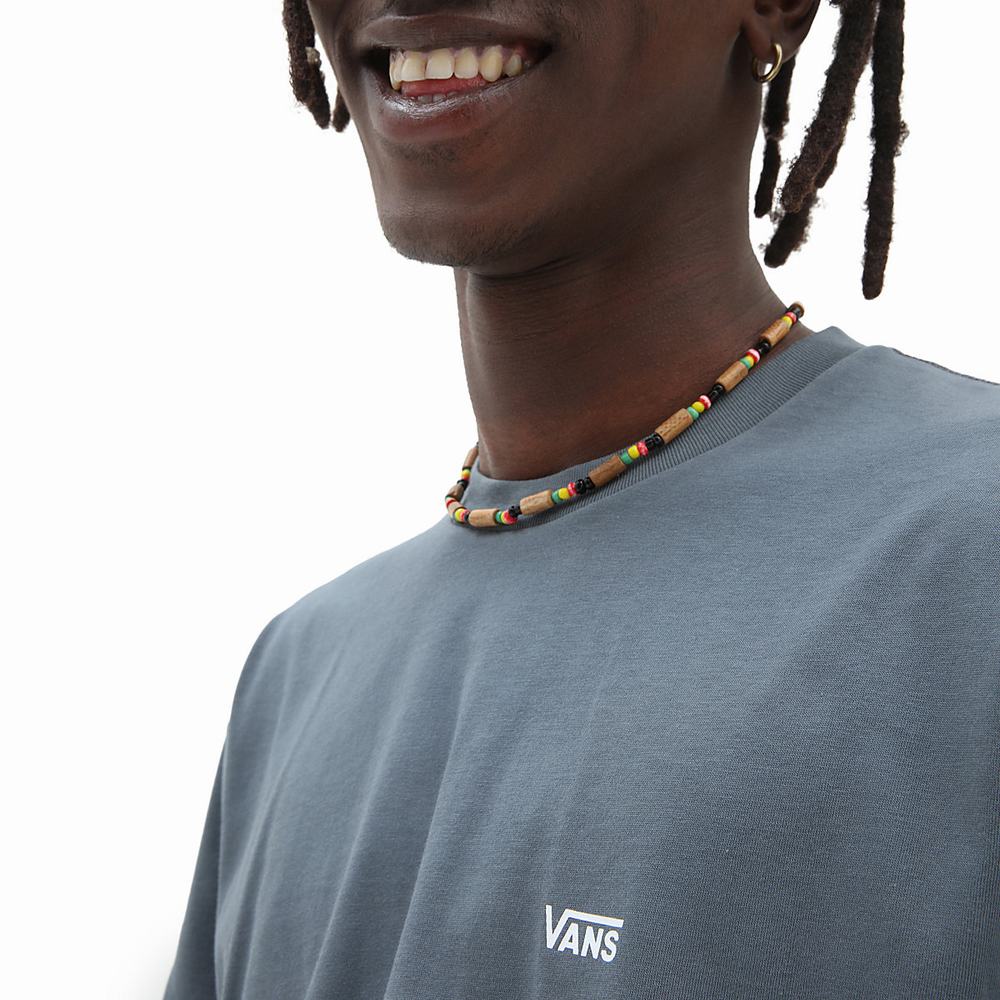 Vans Left Chest Logo Tricko Panske Siva | BA5210438