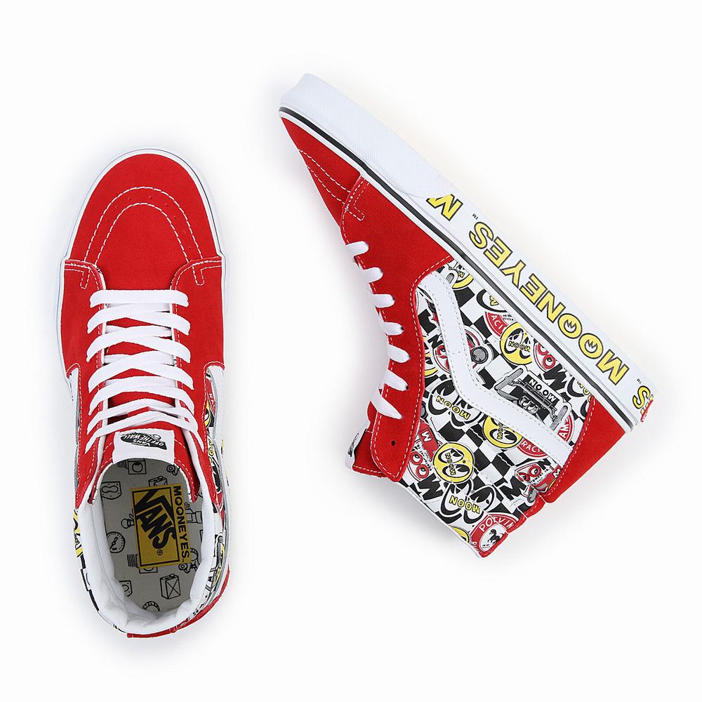 Vans Mooneyes Sk8-Hi Vysoke Tenisky Damske Červené/Viacfarebný | LZ6380157