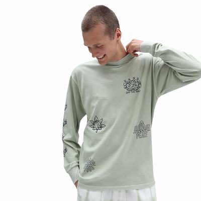Vans Vintage Peace Of Mind Tricko Panske Zelene | PO3471256